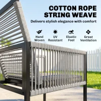 Outsunny 5 Pieces Garden Dining Set, Outdoor Patio Cube Set, 4 Seater Outdoor Table and Chairs with Foldable Backrest, Light Grey(m-5)