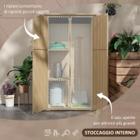 Outsunny Armadio da giardino casetta rimessa per attrezzi 90L x 54,5P x 161/168,5H cm 2 ripiani tetto bitumato impermeabile legno pino autoclave(m-4)