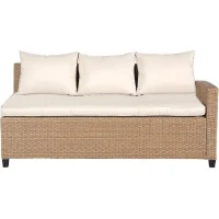 Salon de jardin KAPAS - 5 personnes - Acier et résine tressée - Beige(m-5)