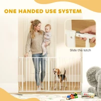 PawHut Extra Wide Dog Safety Gate, with Door Pressure, for Doorways, Hallways, Staircases - White(m-5)