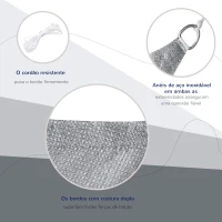 Outsunny Vela de Sombra Retangular 4x3 m Toldo Vela com Proteção UV Bolsa de Transporte Anéis de Aço Inoxidável e Cordas Cinza(m-5)