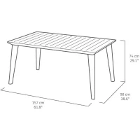 Table de jardin - Rectangulaire - Coloris : blanc - En résine - 6 personnes - LIMA - Allibert by KETER(m-5)