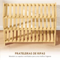 HOMCOM Sapateira de Madeira de 3 Níveis para até 9 Pares de Sapatos para Entrada Corredor Dormitório 70x26x57,5 cm Madeira(m-5)