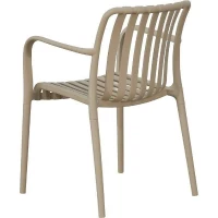 Lot de 4 fauteuils de jardin - SOLARIA - Empilables - Polypropylene renforcé - 55 x 58 x 81 cm - Beige(m-3)