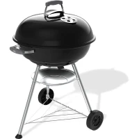 Barbecue a charbon - Weber - Compact Kettle - Ø57 cm - Acier émaillé - Clapet d'aération - 9 couverts  - Noir(m-1)