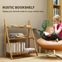 Outsunny Suporte para Plantas de Madeira com 3 Níveis Dobrável Suporte para Vasos de Plantas para Interior e Exterior 80x37x93 cm Madeira(m-8)