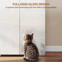 HOMCOM 180 cm Tall Kitchen Cupboard, Pantry Storage Cabinet with Soft Close Doors and Adjustable Shelves, High Gloss White(m-4)