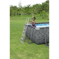 Kit Piscine hors sol tubulaire BESTWAY - APX 365 - 549 x 274 x 132 cm - Rectangulaire (Filtre a sable, 250g polysphere, échelle, bâc(m-5)