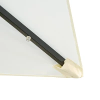 Outsunny Chapéu de Sol com Luzes LED 268x205x248 cm Chapéu de Sol de Jardim Inclinável até 45° e Abertura a Manivela Creme(m-11)