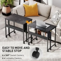 HOMCOM 80 cm Drop Leaf Writing Work Desk - Black(m-6)