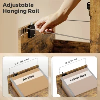 HOMCOM Three Drawer Wood-Effect Filing Cabinet - Rustic Brown(m-5)