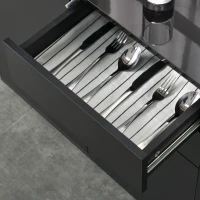 Homcom Mobilier Multiuz 79×36×74 cm – Alb cu Sertare si Dulapuri Push(m-15)