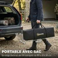 Outsunny Tente de Camping Dôme 2 Personnes 3-4 Saisons Imperméable 3000mm Montage Facile 2 Portes 210x210x150cm Gris Foncé(m-8)