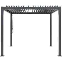 Pergola bioclimatique GAYA - Structure en aluminium et en acier - 290x290xH240 cm - Gris(m-1)