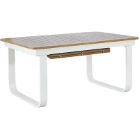 Ensemble repas de jardin - Table extensible 155/246 x 100 x 74 cm + 6 fauteuils - Aluminium - 6 personnes - VIANEA(m-6)