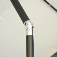 Outsunny Chapéu de Sol com Luzes LED 268x205x248 cm Chapéu de Sol de Jardim Inclinável até 45° e Abertura a Manivela Creme(m-13)