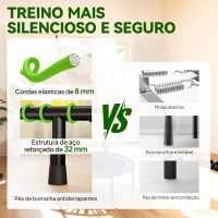 SPORTNOW Trampolim de Fitness Adultos Ø114 cm com Estrutura de Aço Reforçada para Treino de Pernas Corpo Verde e Preto(m-4)