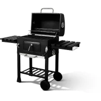 Barbecue charbon - Cookingbox - Clark - Ventilation réglable - Grille de cuisson en fonte - Acier et finitions inox(m-1)