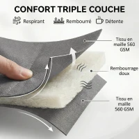 Outsunny Bain de Soleil en Aluminium, Dossier Réglable 6 Positions avec Roues, Rembourrage Intégré, 62x165x94cm, Gris Foncé(m-7)