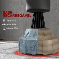 SPORTNOW Saco de Boxe de Pé Faixa de Altura Ajustável 65–175 cm Base Recarregável com Ventosas A 57x57x175 cm Preto(m-5)