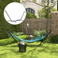 Outsunny Suporte Ajustável para Camas de Rede Universal Estrutura de Ferro Carga Até 120kg Pé para Cama de Rede 280x120x110cm Preto(m-8)