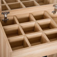 HOMCOM Dressing Table with Mirror and Stool, Vanity Makeup Table with Flip Up Mirror, Vanity Desk with Storage Unit and Padded Seat, Wood(m-9)