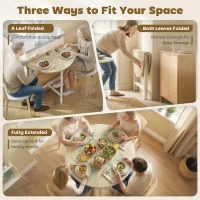HOMCOM Inklapbare Ronde Eettafel, 80 cm Tafel met Stalen Frame, Geschikt voor 2-4 Personen, Houtlook(m-4)