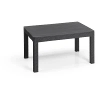 Salon de jardin - résine aspect rotin tressé - Allibert by KETER - 6 personnes - SanRemo - Gris graphite(m-4)