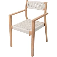 Lot de 2 fauteuils de jardin - ARAWA - Bois d'Acacia FSC - Empilable - Cordage tressé - 57 x 59 x 85 cm(m-1)