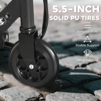 HOMCOM Foldable Electric Kids Scooter, Ride on, for Ages 7-14 Years, Black(m-6)