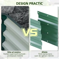 Outsunny Pat de Gradina Suprainaltat 120x120x30cm Galvanizat, Pat Suprainaltat pentru Plante cu Cadru din Otel pentru Legume, Flori, Plante si Ierburi, Verde(m-7)