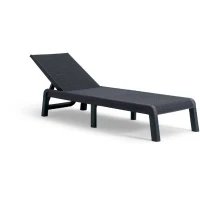 Bain de soleil - Allibert by KETER - ATLAS - Résine imitation canage - Dossier réglable - Gris graphite(m-1)