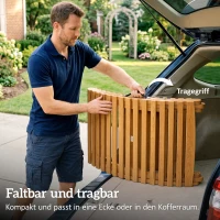 Outsunny Sonnenliege klappbare wetterfeste Gartenliege aus Holz mit Polsterung Kopfstütze Tragegriff 183 x 54 x 63 cm, Beige(m-6)