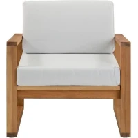 Salon de jardin en bois d'Acacia FSC - PALAWAN - 4 personnes - Coussins gris perle(m-4)