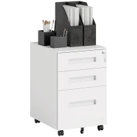 Vinsetto Three-Drawer Steel Filing Cabinet - White(m-10)