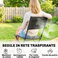 Outsunny Set da Bistrò da 3 Pezzi con 2 Sedie Texteline, Tavolo Semicircolare in Vetro Temperato, Nero(m-7)