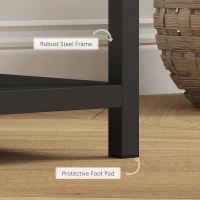 HOMCOM Console Sofa Table, 110cm 4-Tier Industrial Entryway Table with Steel Frame for Hallway, Living Room, Black(m-5)