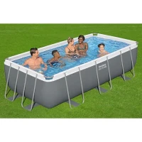 Kit Piscine hors sol tubulaire BESTWAY - Steel Pro Max™ - 404 x 201 x 100 cm - Rectangulaire (Filtre a cartouche, échelle)(m-4)