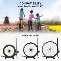 SPORTNOW Stojak na rowery dla rowerów stalowy z możliwością przechowywania opon o szerokości 80 mm 75 x 41 x 81H cm Czarny(m-5)