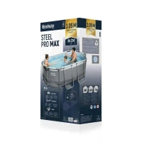 Kit Piscine hors sol tubulaire BESTWAY - Steel Pro MAX™ - 305 x 200 x 84 cm - Ovale (Livrée avev filtre a cartouche et 1 cartouche)(m-6)