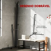 SPORTNOW Suporte para Saco de Boxe de Pé Suporte para Saco de Boxe Dobrável com Altura Ajustável 170x90x182-225 cm Preto(m-4)