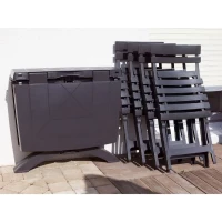 Chaise pliante Miami - GRILL ME - Anthracite - Résistante aux intempéries et facile a ranger(m-2)