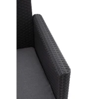 Salon de jardin modulable en résine imitation rotin tressé - Noir - KETER - 4 personnes - MARIE(m-6)