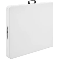 Table de réception pliante - TERRANOVA - Blanche - Structure acier et Plateau en Polyéthylene PEHD - 8 personnes - 180x74xH73,5 cm(m-5)