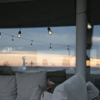 Guirlande lumineuse solaire - LUMISKY - MAFY SOLAR - 6.50 m - 10 ampoules a filament vintage - LED blanc chaud(m-3)