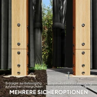 Outsunny Gartenpavillon ca. 4x3m Aluminium Pavillon mit Polycarbonat-Dach 6 mm Moskitonetz 4 Seitenteile Holzoptik Naturholz(m-8)