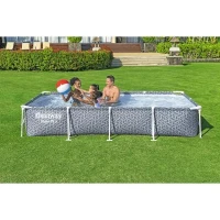 Kit Piscine hors sol tubulaire BESTWAY - Steel Pro™ - 366 x 201 x 66 cm - Rectangulaire (Inclus épurateur a Cartouche)(m-2)