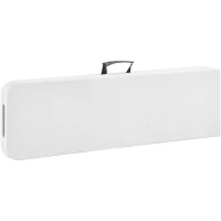 Banc de réception pliable - TERRANOVA - Blanc - Structure en acier et assise en Polyéthylene PEHD - 4 personnes - 180x28xH43 cm(m-5)