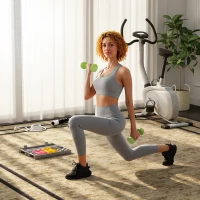 HOMCOM Conjunto de Halteres de 6 Peças Total de 6 kg, 2x1,5 kg, 2x1 kg e 2x0,5 kg, Halteres Hexagonais com Revestimento de PU com Mala para Exercícios em Casa, Ginásio, Multicolor(m-2)