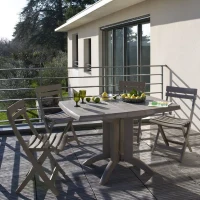 Chaise pliante Miami - GROSFILLEX - Taupe - Résistante aux intempéries et UV(m-3)